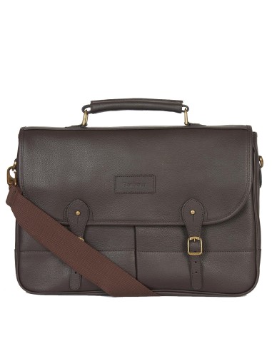 Barbour Leather Briefcase Chocolate chez Cornerstreet bien 