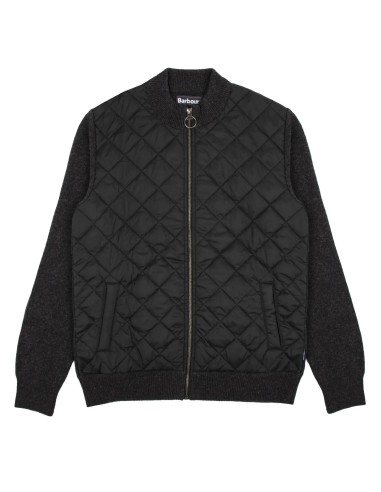 Barbour Essential Diamond Quilt Zip Thru Charcoal la livraison gratuite