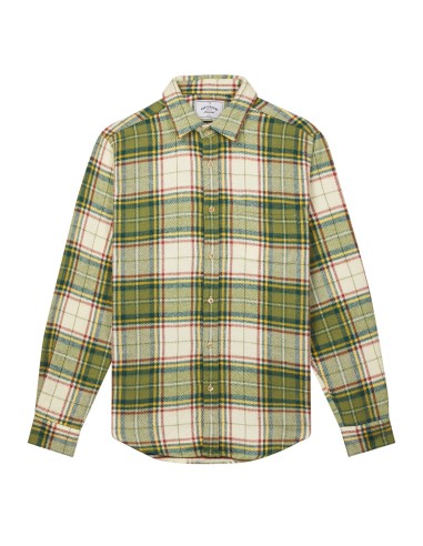 Portuguese Flannel Portlad Check Shirt Green / White / Red / Yellow brillant des détails fins