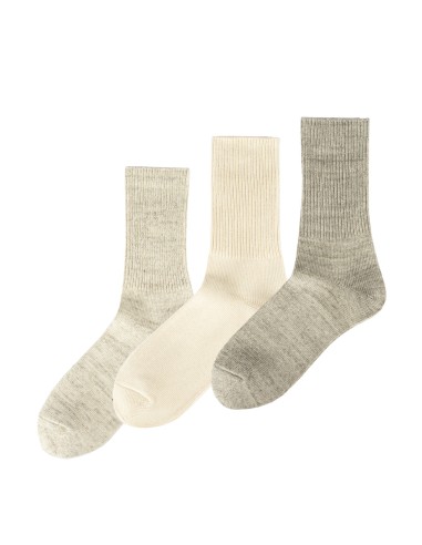 Rototo Organic Daily 3 Pack Ribbed Ecru / Gray 50-70% off 